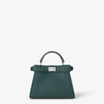 FENDI Peekaboo ISeeU Petite Green Selleria bag with 306 hand-sewn topstitches